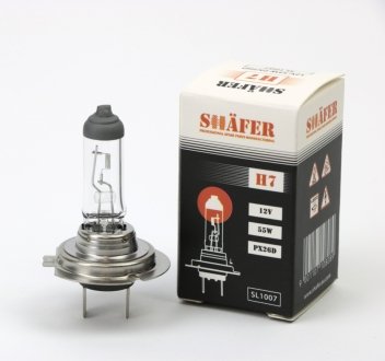 Лампа галогеновая H7 12V 55W PX26D (картоннная упаковка 1шт) SHAFER SL1007