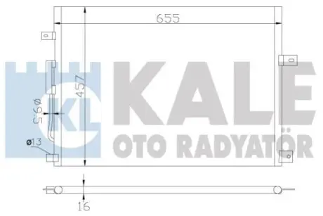 KALE JEEP Радиатор кондиционера Grand Cherokee II 2.7CRD/4.7 99-03 KALE OTO RADYATOR 385700