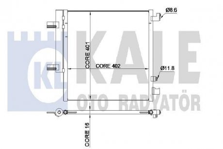 KALE CHEVROLET Радиатор кондиционера Spark 1.0/1.2 10- KALE OTO RADYATOR 342515