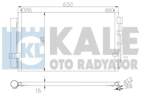 Радіатор кондиціонера Hyundai Matrix (01-) 1.6i, 1.8i KALE OTO RADYATOR 391300