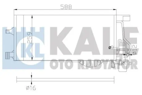 KALE OPEL Радиатор кондиционера Combo Tour,Corsa C KALE OTO RADYATOR 342895