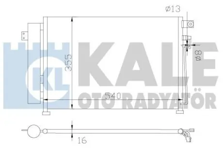KALE KIA Радиатор кондиционера Rio II 1.5CRDi 05- KALE OTO RADYATOR 343125
