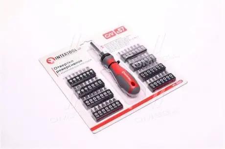 Отвертка реверсивная с комплектом насадок 57 ед (в-во) INTERTOOL VT-3361