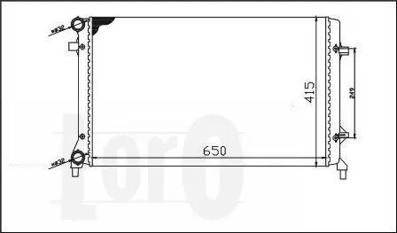 Радиатор воды Caddy III 2.0SDI/1.4i/1.6i /Golf/Octavia (+/- AC) (650x398x26) LORO 053-017-0018