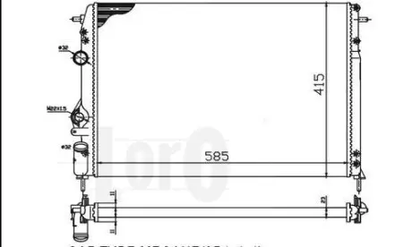 Радіатор охолодження двигуна RENAULT Megane, Scenic 1.4i 95- LORO 042-017-0005