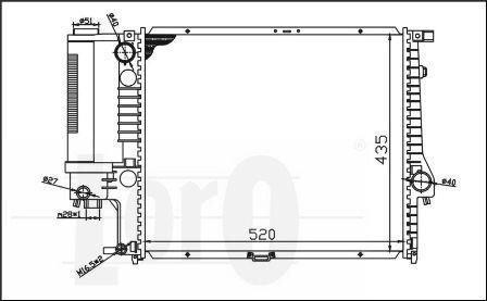 Радіатор охолодження двигуна BMW 5 E34 2.0/2.5i MT +AC LORO 004-017-0002