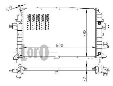 Радиатор охлаждения двигателя ZAFIRA B 1.9CDTi 05- LORO 037-017-0088-B