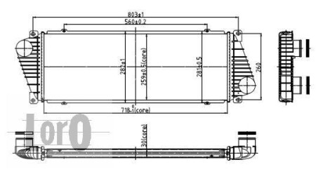 Радіатор інтеркулера а Sprinter/LT 95-06 2.5 Tdi LORO 054-018-0001