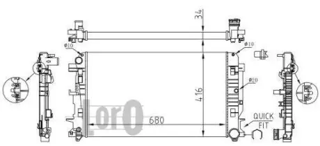 Радиатор воды Sprinter/Crafter 06- LORO 054-017-0035