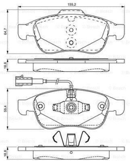 ALFA ROMEO К-т передних торм. колодок Giulietta 1,4-1,6 10- BOSCH 0986495312 (фото 1)