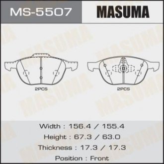 Колодка гальмівна передня Ford Focus (04-)/ Mazda 3 (03-), 5 (05-15) MASUMA MS5507 (фото 1)