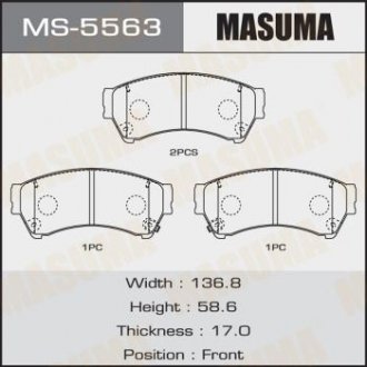 Колодка гальмівна передня Mazda 6 (07-12) MASUMA MS5563 (фото 1)