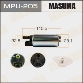 Насос топливный 100L/h, 3kg/cm2, сетка MPU-031 MASUMA MPU205