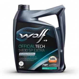 Олива моторна OFFICIALTECH 5W30 SP EXTRA 5 л WOLF 1049360