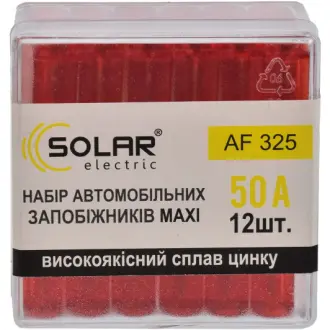 Набір запобіжників FX maxi (mega) 12 шт. SOLAR AF325