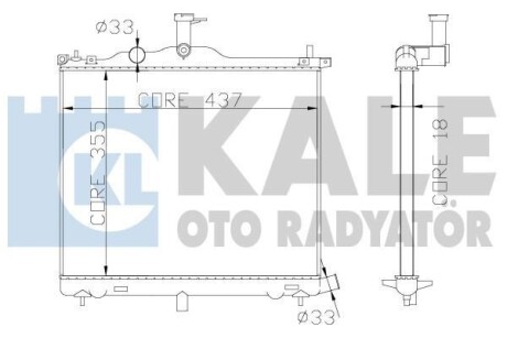 KALE HYUNDAI Радиатор охлаждения i10 1.0/1.2 08- KALE OTO RADYATOR 341975