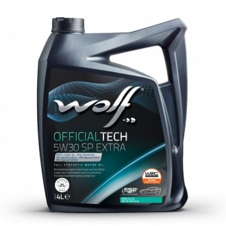 Олива моторна OFFICIALTECH 5W30 SP EXTRA 4 л WOLF 1049359