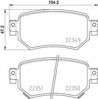 Колодки тормозные дисковые задние Mazda 6 (12-) NISSHINBO NP5054 (фото 1)