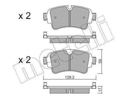 Колодки тормозные (задние) Audi A4/A5/Q5/Q7 2.0 TFSI/TDI/3.0 TDI 15- METELLI 22-1129-0 (фото 1)