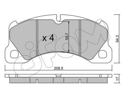 VW Колодки торм. Touareg 3,0-4,2 10- CIFAM 822-957-3 (фото 1)