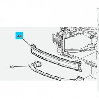 Підсилювач переднього бампераCHEVROLET AVEO (T300), GENERAL MOTORS GM 95482621