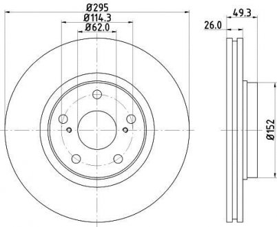 TOYOTA Тормозной диск передн.Avensis 08- PAGID HELLA 8DD 355 114-281 (фото 1)
