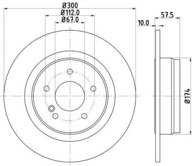 DB Диск тормозной задн.W204 PAGID HELLA 8DD 355 114-211 (фото 1)