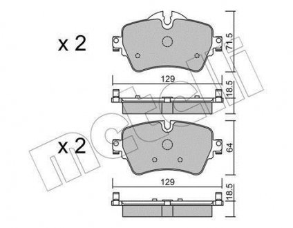 Тормозные колодки (передние) BMW 2 (F45/F46)/Mini Cooper/Clubman 14- METELLI 22-1013-0