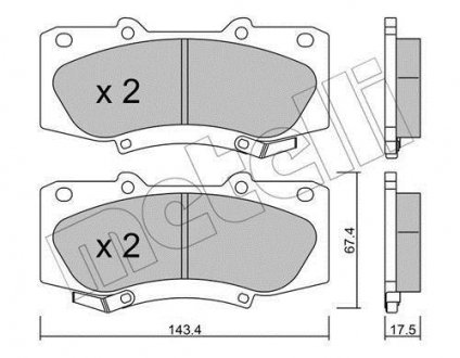 Тормозные колодки (передние) Toyota Hilux 2.5-4.0 d-4d 04- METELLI 22-0937-0 (фото 1)