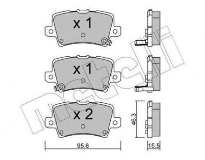 Тормозные колодки (задние) Honda Civic 1.4-2.2 05- METELLI 22-0729-0 (фото 1)