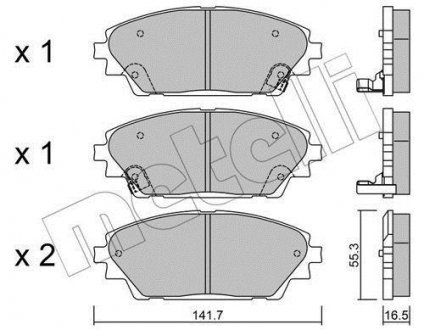 Колодки гальмівні (передні) Mazda 3 13-/CX-3 15- METELLI 22-0992-0 (фото 1)