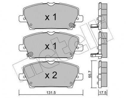 Тормозные колодки (передние) Honda Civic VIII 05- METELLI 22-0728-0 (фото 1)