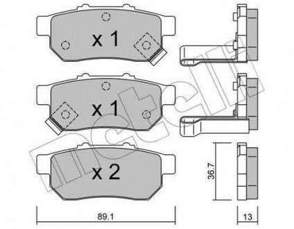 Колодки гальмівні (задні) Honda Jazz III/IV 02- METELLI 22-0176-1 (фото 1)