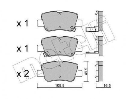Тормозные колодки (задние) Toyota Avensis 08-18 METELLI 22-0881-0 (фото 1)