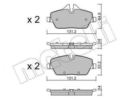 Тормозные колодки (передние) BMW i3 (I01) 13- METELLI 22-0664-2