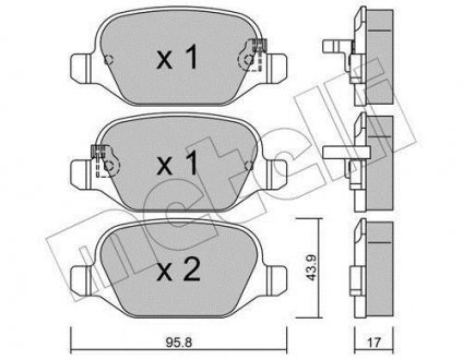 Тормозные колодки (задние) Fiat 500L 12- METELLI 22-0324-4