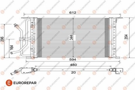 Радиатор кондиционера EUROREPAR 1609637480 (фото 1)