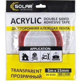 Скотч двосторонній 15 мм x 5 м SOLAR DS4155