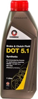 Гальмівна рідина Synthetic DOT 5.1 ABS 1 л COMMA BF51L (фото 1)