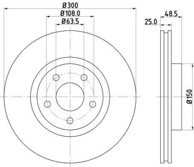 Диск гальмівний з покриттям PRO; передн. PAGID HELLA 8DD355112191