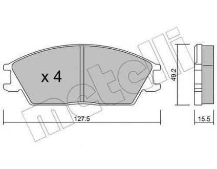 Тормозные колодки (передние) Hyundai Accent 94-00/Honda Accord -85 METELLI 22-0081-0 (фото 1)