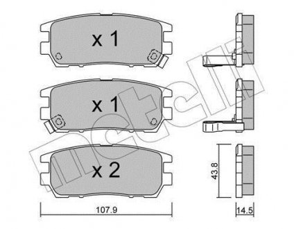 Тормозные колодки (задние) Mitsubishi Pajero 90-01/ L400 94-05 METELLI 22-0151-0 (фото 1)
