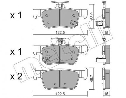 Тормозные колодки (задние) Honda Civic X 1.0-2.0 16- METELLI 22-1131-0 (фото 1)