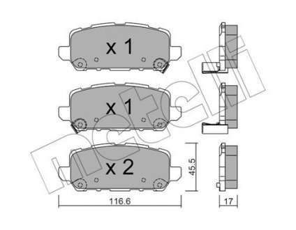 Тормозные колодки (задние) Honda HR-V 14- METELLI 22-1084-0 (фото 1)