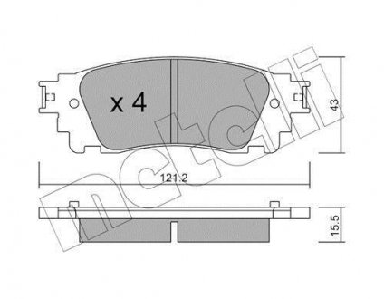 Тормозные колодки (задние) Lexus NX 14- METELLI 22-1041-0 (фото 1)