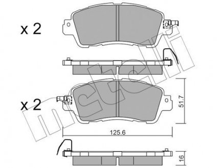 Тормозные колодки (передние) Mazda 2 14- METELLI 22-1085-0
