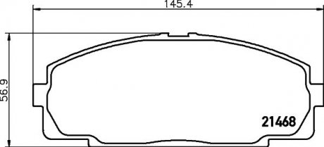 Колодки гальмові дискові передні Strong Ceramic Toyota Hiace 2.0, 2.4, 3.0 (9 NISSHINBO NP1004SC (фото 1)