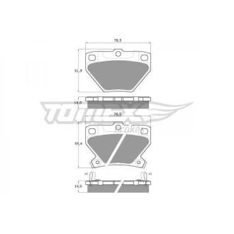 Тормозные колодки дисковые TOMEX 13-77