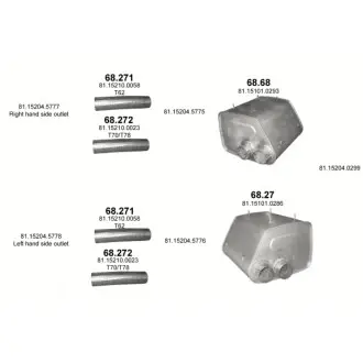 Глушитель MAN F2000 95-01 din 49377 POLMO POLMOSTROW 68.27