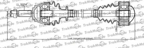 LANCIA Полуось правая L=523mm 25 зуб. MUSA 1.3 D Multijet 04-12 TRAKMOTIVE 30-1132